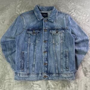 Lucky Brand Denim Jacket Men’s Small Blue Tom Boy Trucker Western Button Up